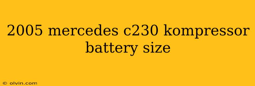 2005 mercedes c230 kompressor battery size