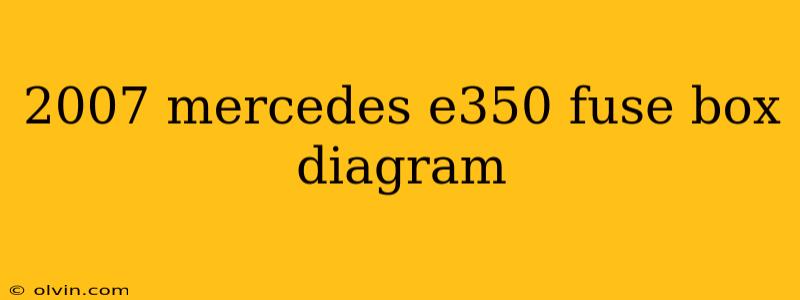 2007 mercedes e350 fuse box diagram