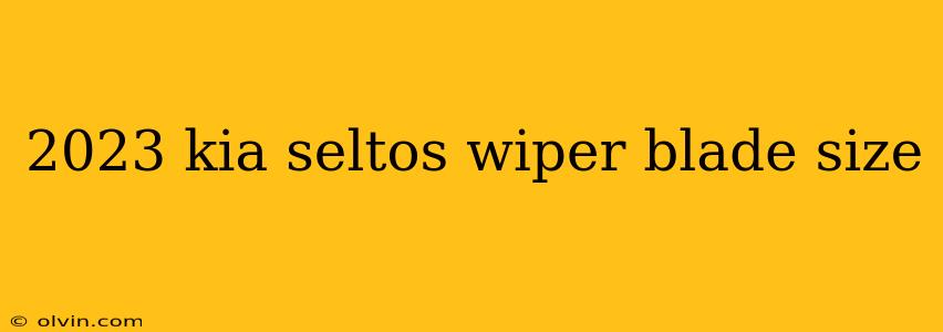 2023 kia seltos wiper blade size