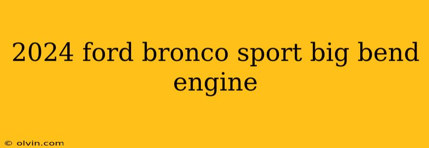 2024 ford bronco sport big bend engine