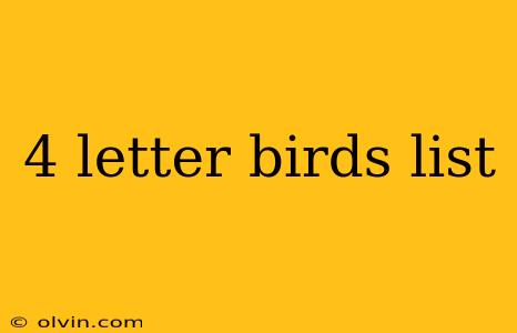 4 letter birds list