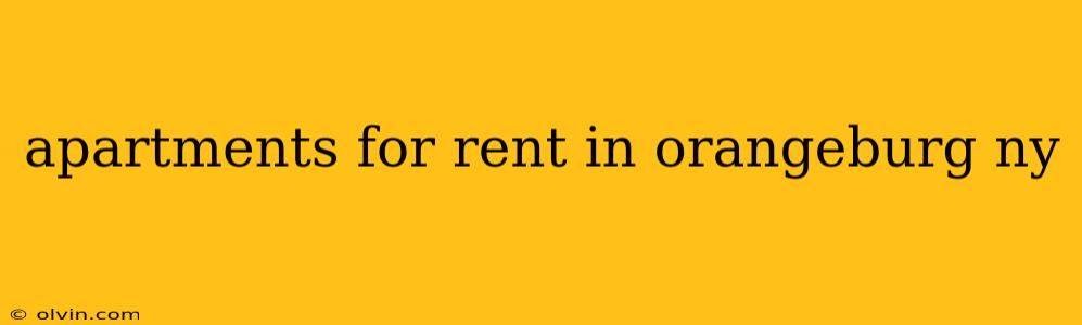 apartments for rent in orangeburg ny