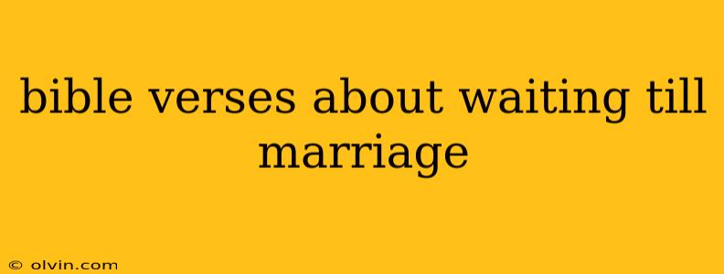 bible verses about waiting till marriage