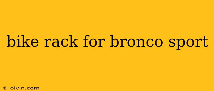 bike rack for bronco sport