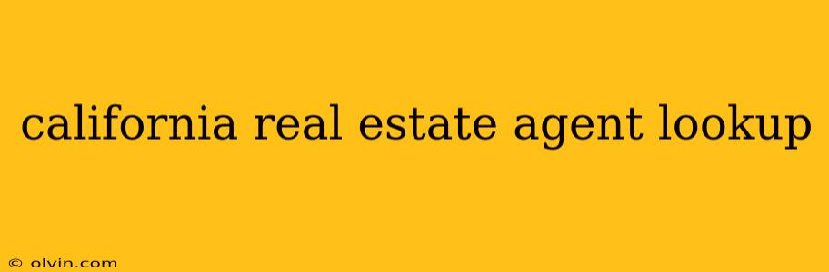 california real estate agent lookup