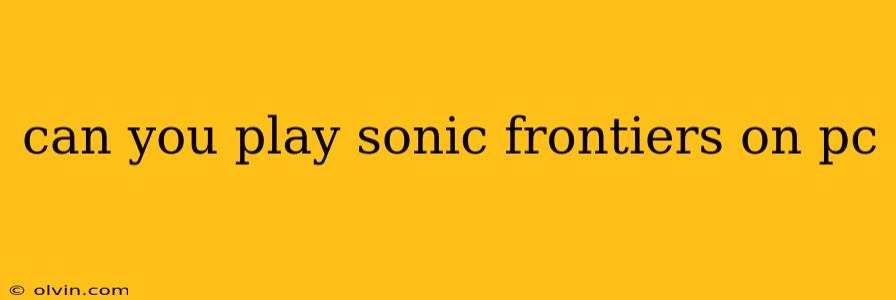 can you play sonic frontiers on pc