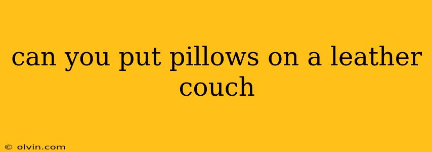 can you put pillows on a leather couch