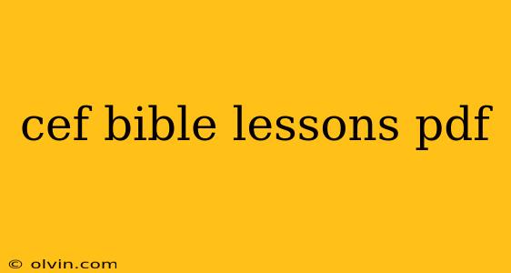 cef bible lessons pdf