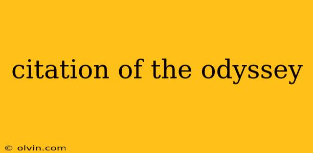 citation of the odyssey