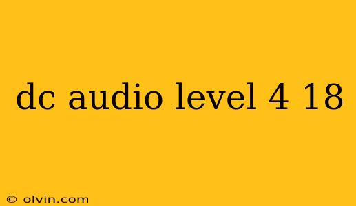 dc audio level 4 18