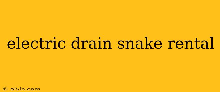 electric drain snake rental