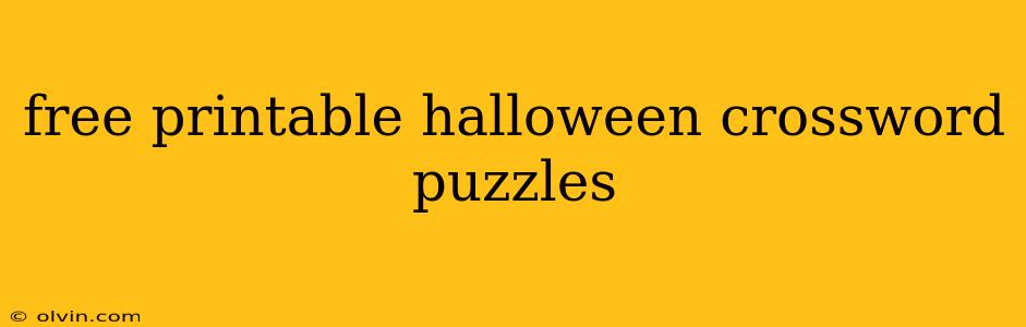 free printable halloween crossword puzzles