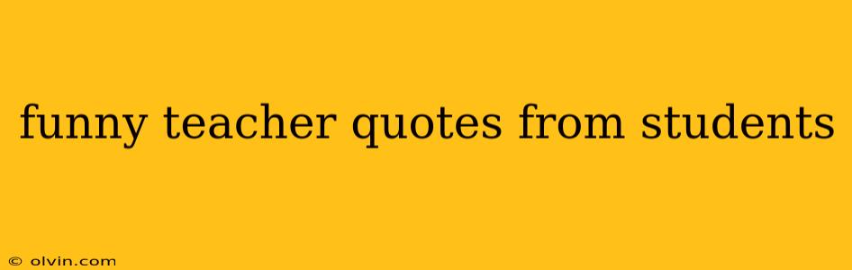 funny teacher quotes from students