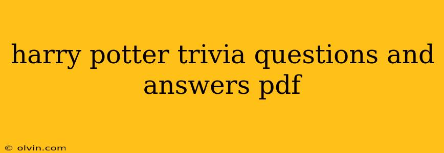 harry potter trivia questions and answers pdf