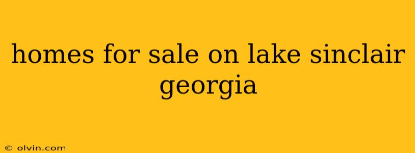 homes for sale on lake sinclair georgia