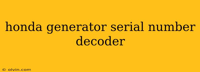 honda generator serial number decoder