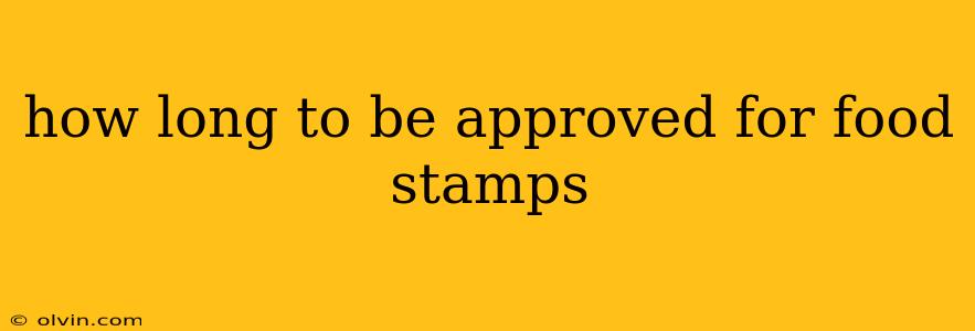 how long to be approved for food stamps