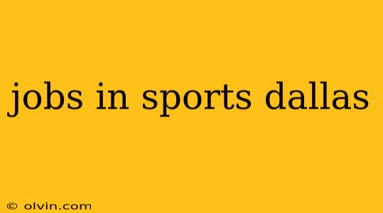 jobs in sports dallas