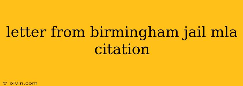 letter from birmingham jail mla citation