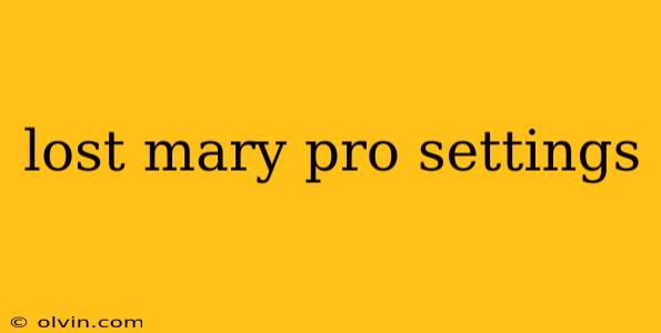 lost mary pro settings