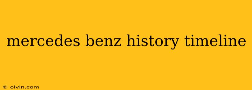 mercedes benz history timeline