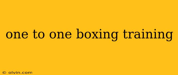 one to one boxing training