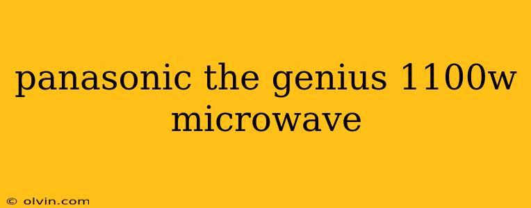 panasonic the genius 1100w microwave