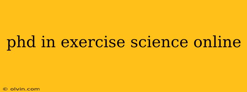 phd in exercise science online