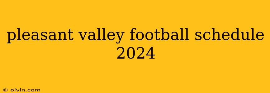 pleasant valley football schedule 2024