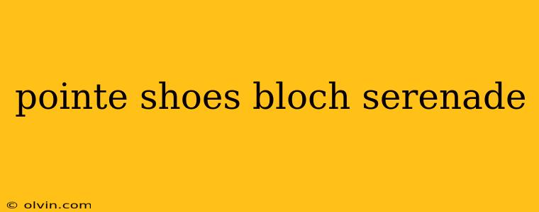 pointe shoes bloch serenade