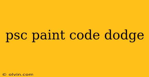 psc paint code dodge