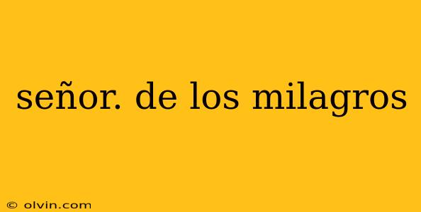 señor. de los milagros