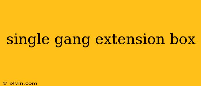 single gang extension box