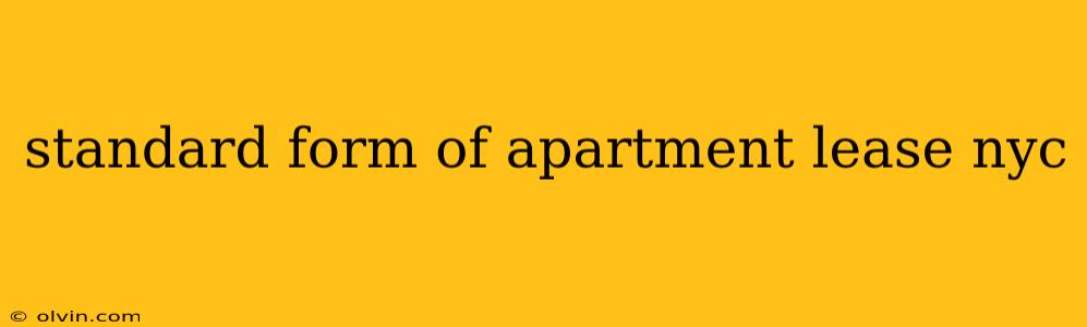 standard form of apartment lease nyc