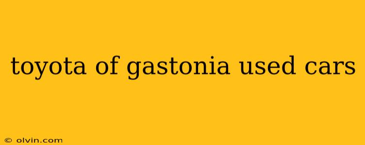 toyota of gastonia used cars