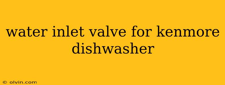 water inlet valve for kenmore dishwasher