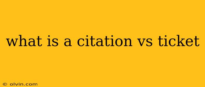 what is a citation vs ticket