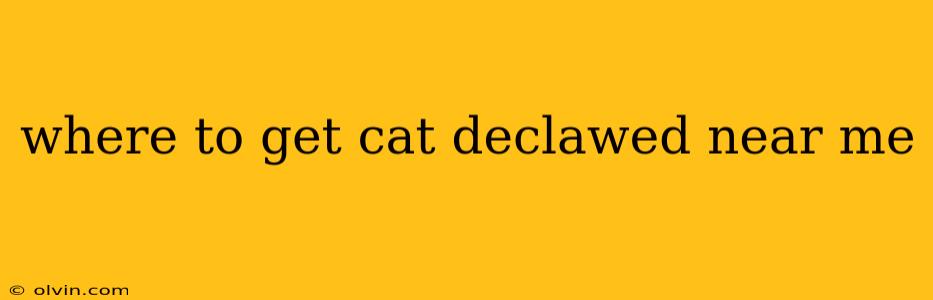 where to get cat declawed near me