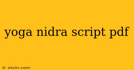 yoga nidra script pdf